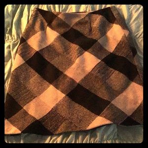 Lapis plaid wool skirt.